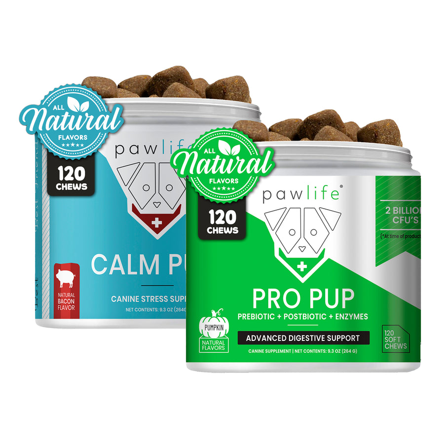 Calm & Comfort Duo – Stress-Free Gut Health for Your Pup natural calming and digestive support chews for dogs