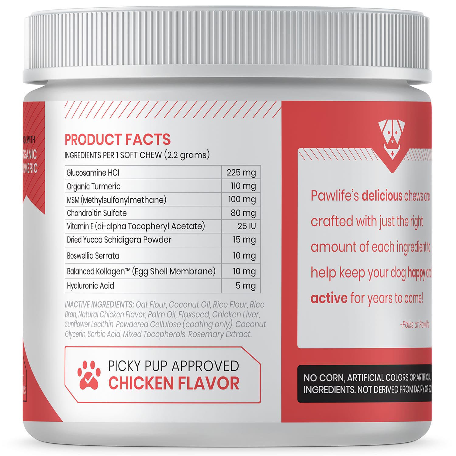 Ingredient label for Agile Pup