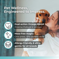 Wild Alaskan Salmon Oil - Omega 3, 6, 9 with EPA & DHA supports pet wellness with pollock and salmon blend.
