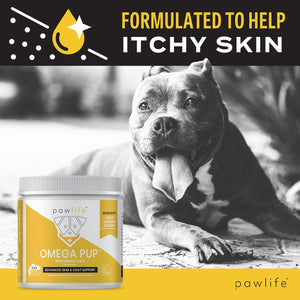 Omega Pup formulated to help itchy skin